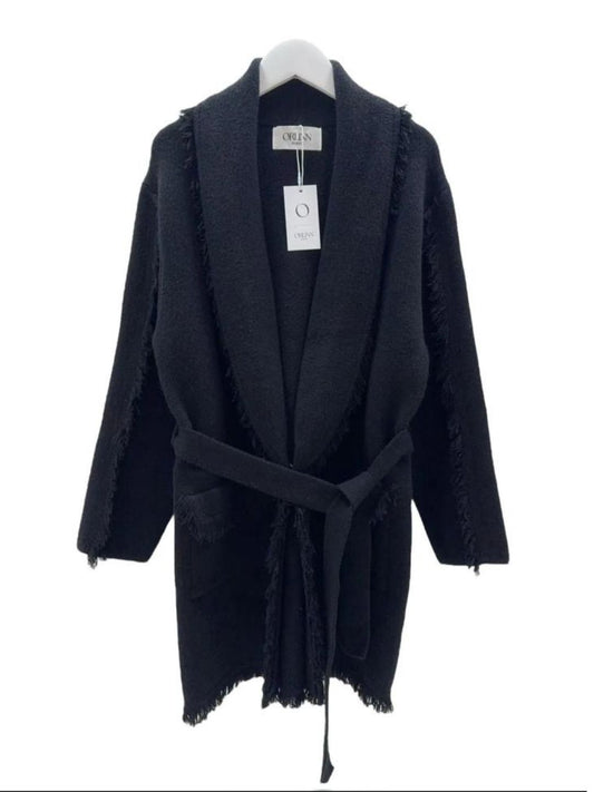 Cardigan con Frange Blu Notte