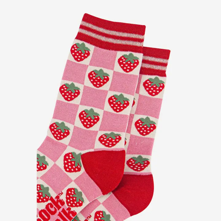 CALZINI IN BAMBÙ Rosa e Rosso con fragole 4460STSQRE