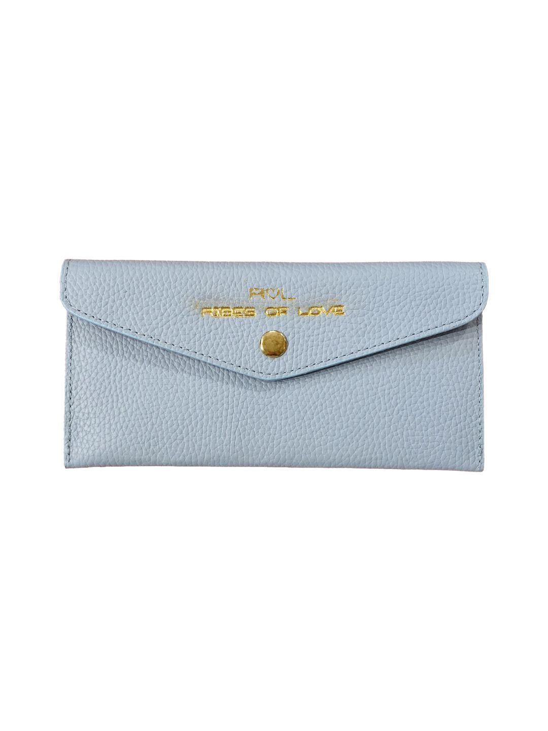 LIGHT BLUE LEATHER ENVELOPE WALLET 5022