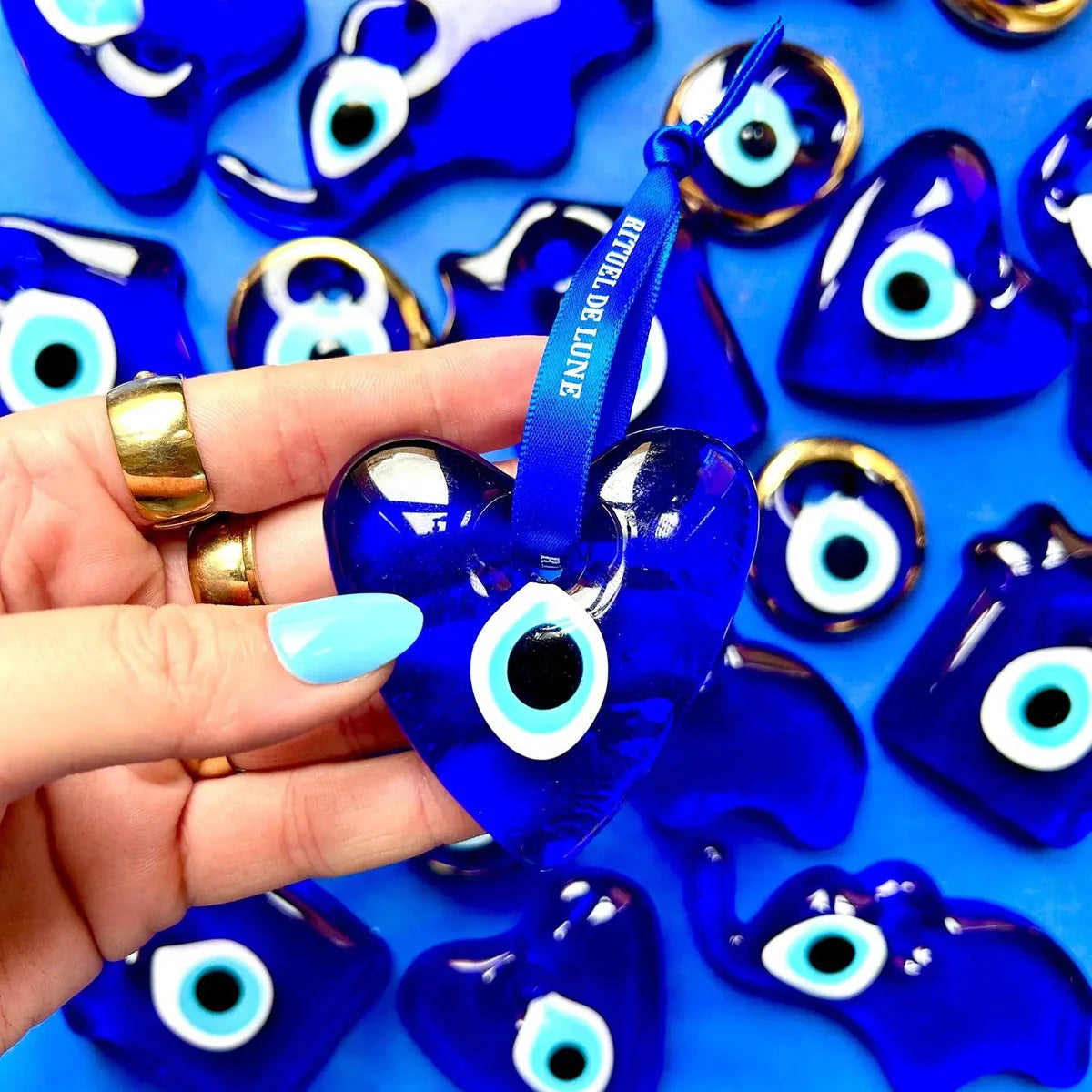 HEART KEYCHAIN ​​against the evil eye NAZAR Rituel DE LUNE