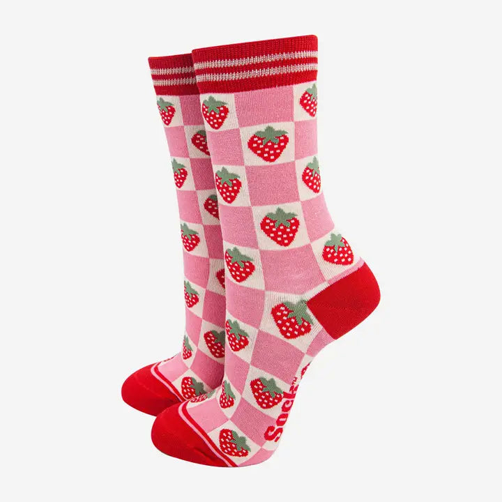 CALZINI IN BAMBÙ Rosa e Rosso con fragole 4460STSQRE
