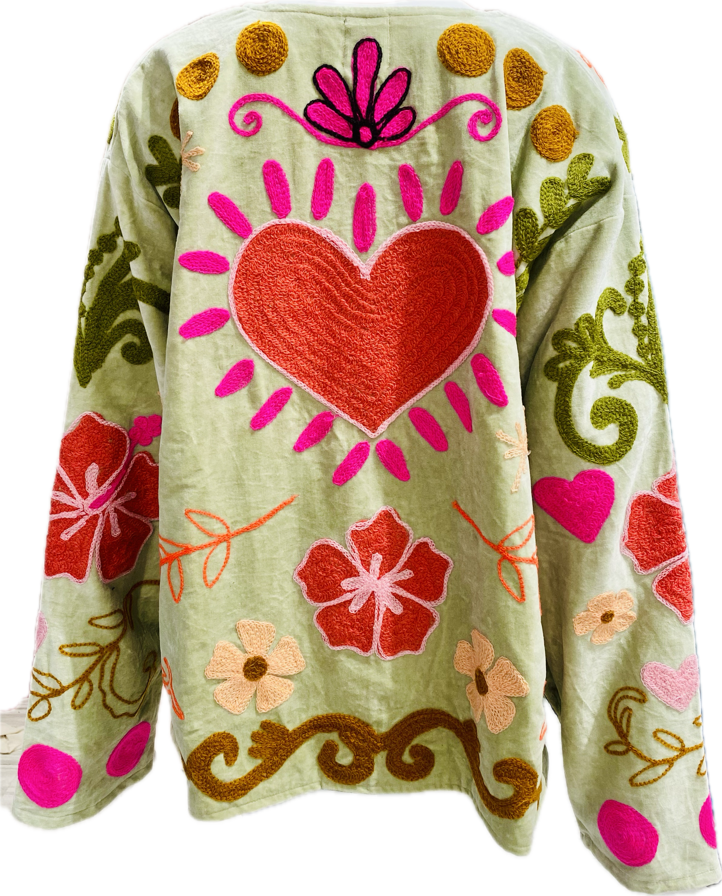 Giacca Suzani Ricamata a Mano menta
