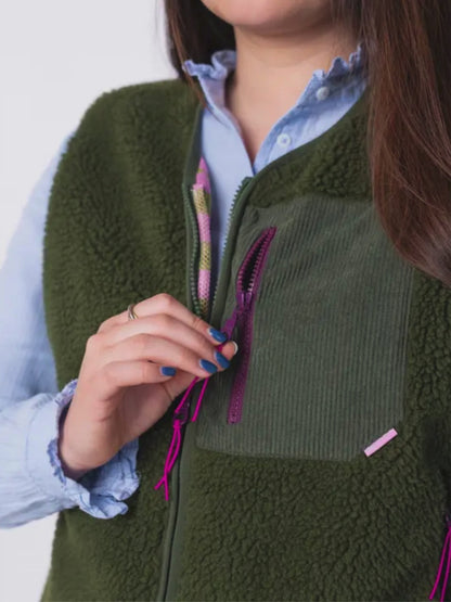 Gilet da donna Sherpa Verde