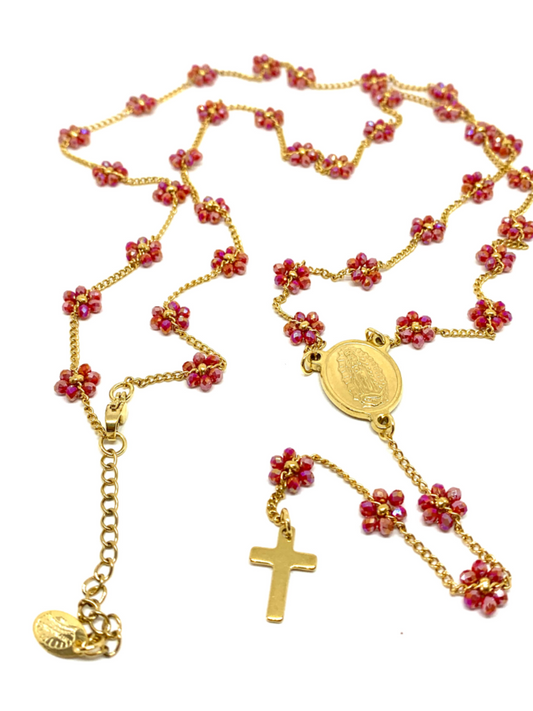 COLLANA ROSARIO FIORI ROSSO hypnochic 231014