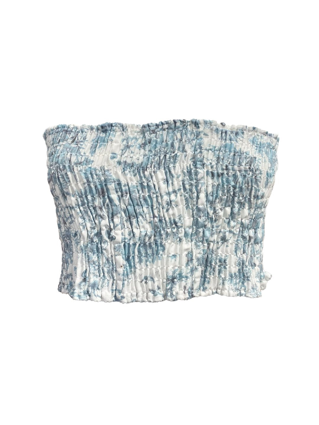 MINI TOP punto smock toile de jouy azzurro Ribes of LOVE